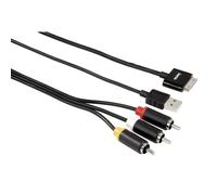 Hama AV RCA + USB Video Cable for Apple 30-Pin iPhone iPod iPad