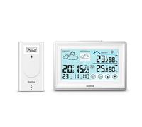 Hama Weather station "Bahamas", Black | With DCF radio signal, outdoor temperature & humidity display, weather forecast, alarm clock