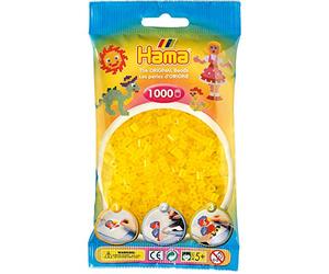 Hama Beads 1,000 Bead Refill Bag - Translucent Yellow