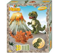 Hama Beads 3D Dinosaur Gift Box, Arts and Crafts Fuse Beads Set for Boys and Gir