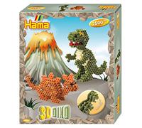 Hama Beads 3D Dinosaur Gift Box, Arts and Crafts Fuse Beads Set for Boys and Gir