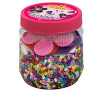 Hama Beads and Pegboards in Tub, 4000 Beads & 3 Pegboards, Official Arts and Crafts Set for Boys and Girls Ages 5+, Pink
