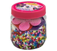 Hama 10.2051 4,000 Beads & 3 Pegboards in Pink Tub, Multicolour