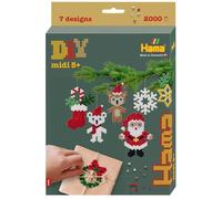 Hama Beads | Approx. 2.000 Beads, 1 Medium Hexagonal pegboard No. 329, Colour Printed Design Sheet, Instructions and Ironing Paper.