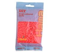Hama Beads Bag | Approx. 1000 Midi Fuse Beads | Mosaic Decoration Arts & Craft for Creative Children Ages 5+ | Neon red