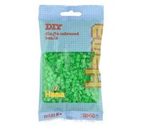 Hama 1000 Midi Beads In Bag Cylindrical Plastic - Neon Green