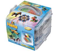 Hama Perlen 6701 Set in der Box mit ca. 6.000 bunten Midi Bügelperlen mit Durchm
