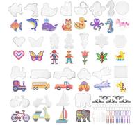 Hama Beads Pegboard Set 25PCS, 5mm Clear Animal Shape Fuse Beads Boards with Pattern Template Cards, Ironing Papers & Craft Accessories, DIY Perler Beads Kit for Kids Adults Creative Craft