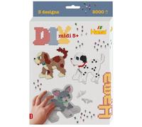 Hama Beads Set Dogs & Cat Hanging Box – 2000 Beads, 2 Plates, Midi Iron-On
