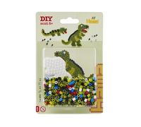 Hama Beads Small Blister Pack | Approx. 450 Fuse Beads, 1 Dinosaur Pegboard No. 322 & Ironing Paper