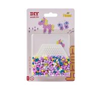 Hama Beads Small Blister Pack | Approx. 450 Fuse Beads, 1 Small Hexagonal Pegboard No. 223 & Ironing Paper