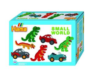 Hama Beads Small World Dinosaur and Car, Multicolour - 10.3502