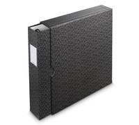 Hama Binder with Slipcase (Suitable for A4, 70mm Spine Width, A4 Ring Binder with 4 Rings, Organizer, File Binder, Ring Binder for Portfolio, Office, documents, Photos, etc.) Black/Grey