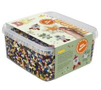 Hama Bio Beads & Pegboard Bucket Box | Approx. 15.000 Bio Beads & 1 Bio Pegboard | Mosaic Decoration, Fuse Beads Arts & Craft for Creative Children Ages 5+ | Assorted Colours