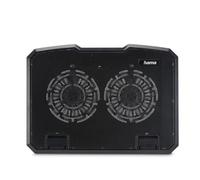 Hama "Black Metal" Laptop Cooler, Black | Tilting with non slip feet, with 2 quiet fans, 40 cm (15.6")