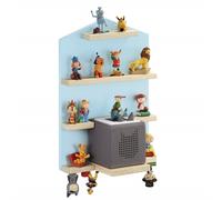 Hama Blue Wooden Wall Shelf Floating Regal for Tonies Figuren Charging Station