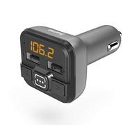 Hama Bluetooth FM Transmitter for Car Radio with Car Charger (Car Adapter for Cigarette Lighter Socket with Connections for MicroSD, USB Stick and for Charging, Wireless Bluetooth Transmitter) Grey