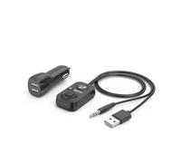 Hama Bluetooth Hands-Free Kit for Cars with Aux Input (with 2-Way USB Charger, Wireless Calling and Listen to Music via Car Speaker, 3.5 mm Jack Adapter, Car Audio, Bluetooth 5.1)