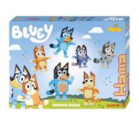 Hama Bluey Gift Box, Iron on Fuse Bead Set, 4000 Beads with 2 Square Pegboards, Design Sheet and Instructions, Ages 5+, Arts and Crafts for Children