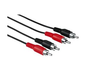 HAMA Cable 2 X RCA Male to 2 RCA Male 1.2 M, No Batteries, Black / Red / White