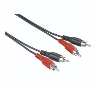 Hama Cable 2x RCA to 2x RCA (Connection Cable, Stereo, RCA, Basket, 2.5 m, Audio) Black