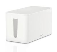 Hama Cable Box Mini (Cable Box for Power Strip, Easy Cable Management, for Office, Desk, Home, Storage of Chargers, Hard Drives Etc with Rubber Feet) White