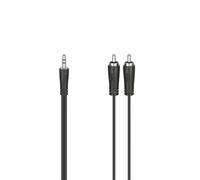 Hama Cable Jack- 2x cinch (3m, 3.5mm, RCA, Wire, Audio, Mini Jack 3.5mm, Flexible) Black