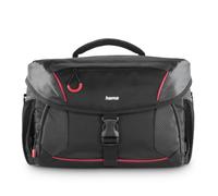 Hama Camera Bag for Digital SLR and System Cameras with Accessories, Holder for Camera Tripod, Tablet Compartment, Rain Cover, Padded, Carry Handle, Trolley Strap, Wipe-Clean Base, Black, red,