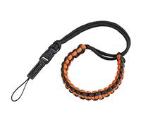 Hama Camera Wrist Strap (Camera Strap with Quick Release, 20 cm Length, Nylon, Universal Hand Strap, Retro) Black/Orange