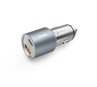 Hama Car Charger 1x Power Delivery USB-C, 1x Quick Charger USB-A (38W, 12-24V, LED indicator) silver