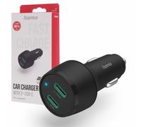 Hama Car Charger, 45-Watt USB-C Power Delivery Fast Charger (2-port cigarette...