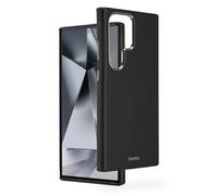 Hama Case for Samsung Galaxy S24 Ultra (Faux Leather, Metal, Elegant Mobile Phone Case for Back, Extra Protection for Camera and Display, Wireless Charging Compatible, Soft, Recycled) Black
