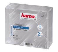 Hama Standard CD Double Jewel Case, pack of 5, transparent