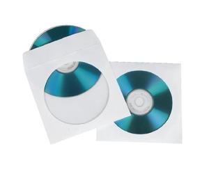 Hama CD/DVD Pack of 50 Paper Protective Storage Sleeves, White