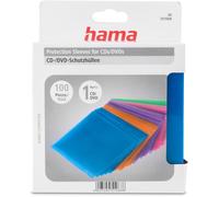 Hama | CD/DVD Protective Sleeves | 100 Pack | Assorted Colours, 00051068