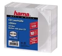 Hama CD Slim Empty Box pack 10 transparent 1 discs