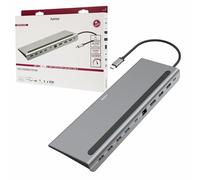Hama Connect2Office Pro USB-C 10-in-1 Docking Station - USB-C (PD Power & Data), 4x USB-A, 2x HDMI, DisplayPort, RJ45, Aluminium
