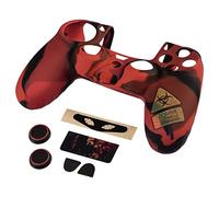 Hama Controller-Hülle Silikon Zubehör Set für PS4 SLIM/PS4 PRO Controller, (Schutzhülle mit Thumbstick-Kappen, Trigger-Aufsätzen, Touchpad-Schutzfolie, Sticker, Silikon Case), Undead