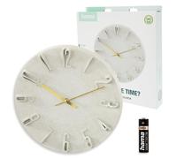 Hama "Corfu Wall Clock, Ø 30 cm, Quartz Clock, Analogue, 3D Numerals, beige