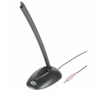 Hama CS-198 Table Microphone 3.5mm TRS Desk Mic With Stand 2.5m Cable Black