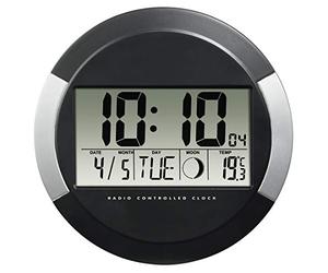Hama DCF PP-245 Wireless Wall Clock, Black/White, One Size