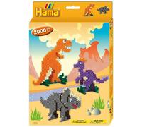 Hama Dinosaur Kingdom Beads Craft Kit 2000 Midi Beads Pegboards Kids Age 5+