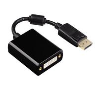 Hama DisplayPort DP Male to DVI Female Adapter 4K Ultra HD Gold Plated Double Shielded Ideal for DP Interfaces (Graphics Card/Notebook) Black