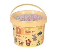 Hama DIY Midi Beads Bucket | Approx. 10.000 Fuse Beads | Mosaic Decoration Arts & Craft for Creative Children Ages 5+ | Colour Mix 50