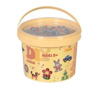 Hama DIY Midi Beads Bucket | Approx. 10.000 Fuse Beads | Mosaic Decoration Arts & Craft for Creative Children Ages 5+ | Colour Mix 54
