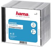Hama | Dual CD/DVD Jewel Double Case | 10 Pack | Black
