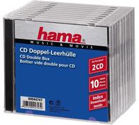 Hama | Dual CD/DVD Jewel Double Case | 10 Pack | Black
