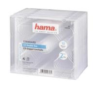 Hama, Dual CD/DVD Jewel Double Case, 10 Pack, Transparent | Designed to hold 2x CD/DVD's in each case, ideal replacement for broken or lost cases