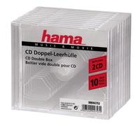Hama Dual CD/DVD Jewel Double Case | 10 Pieces Per Pack | 2 Discs Capacity Per Case | Clear