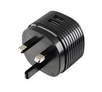 Hama Dual USB-A Wall Charger, 2x USB A, 2.4A with UK plug, Black